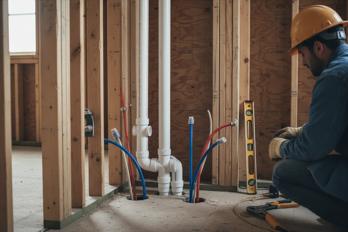 Drain and supply rough-in during Toilet Repair and Installation in Hobart